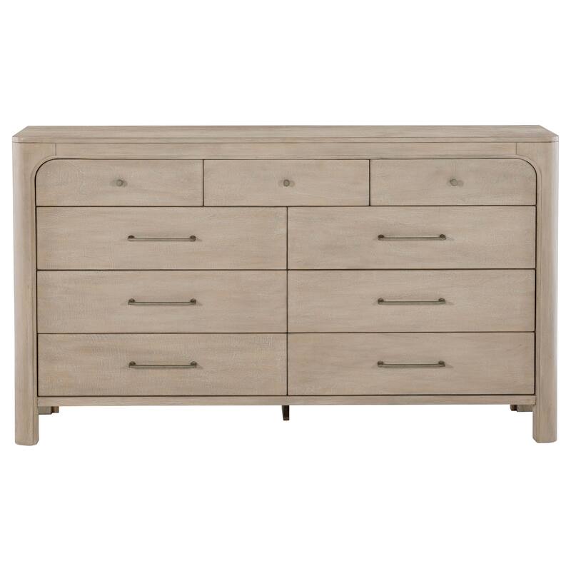 Solano 9-drawer Bedroom Dresser with Mirror Weathered Mango