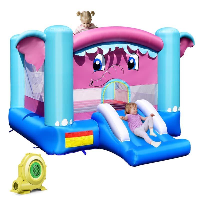 Gymax Inflatable Bounce House 3-in-1 Elephant Theme Inflatable Castle - See Details - See Details - Kids