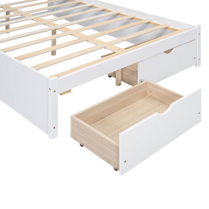 Harper&Bright Designs Platform Bed with Storage Headboard and 2 Drawers