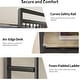 preview thumbnail 26 of 24, LED Kids Bunk Bed with Desk Twin Over Twin Metal Loft Bed 2 Drawers Power Outlets