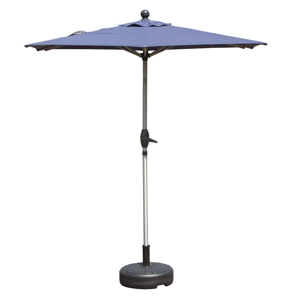 Navy Blue Rectangle Patio Umbrella with Crank Lift & Tilt Function (Base Sold Separately)