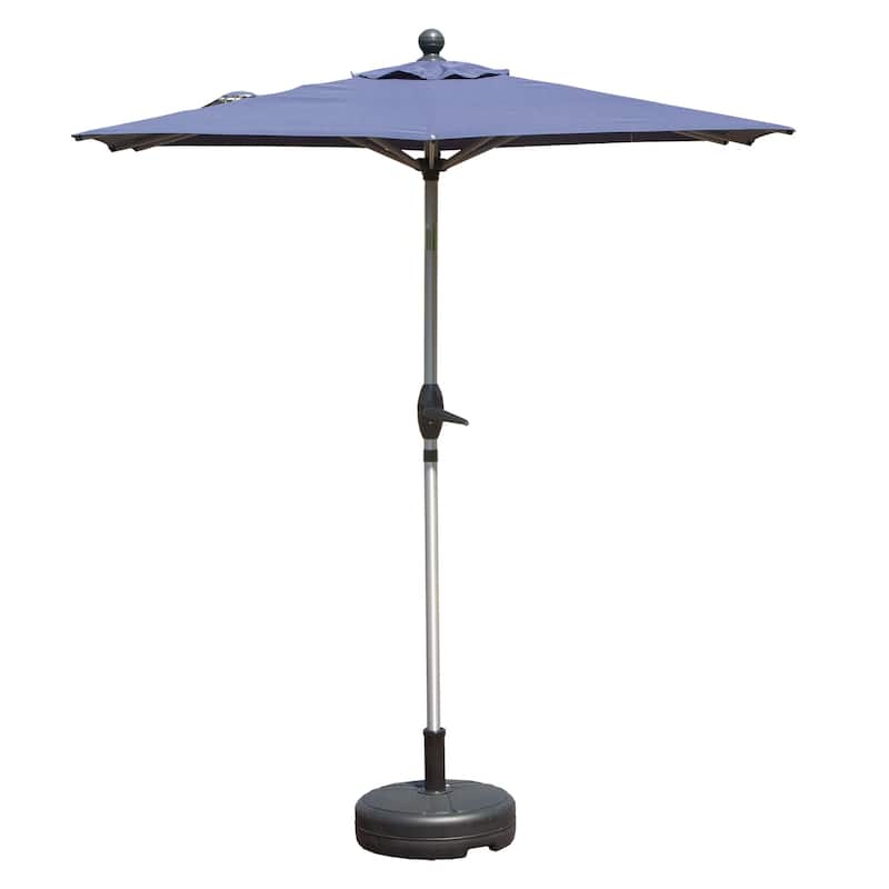Rectangle Patio Umbrella with Crank Lift and Tilt Function - Navy Blue
