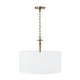 preview thumbnail 2 of 6, Abbie 3-light Drum Pendant w/ White Fabric Shade & White Glass DIffuser