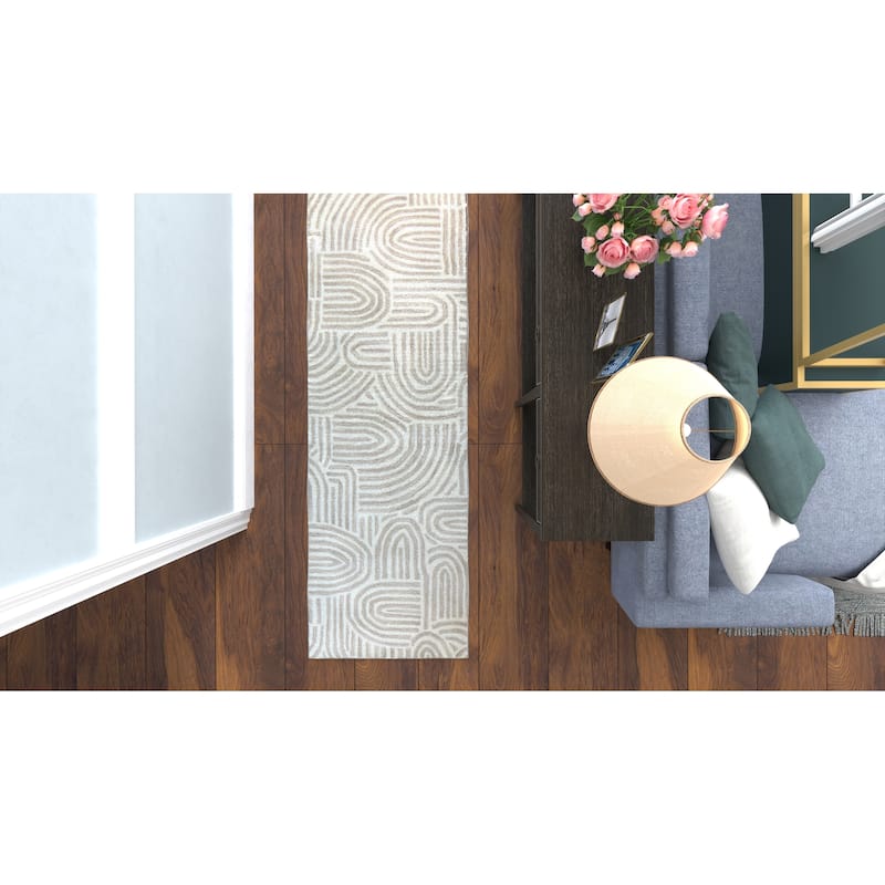 Bashian Trenton Beige Contemporary Area Rug