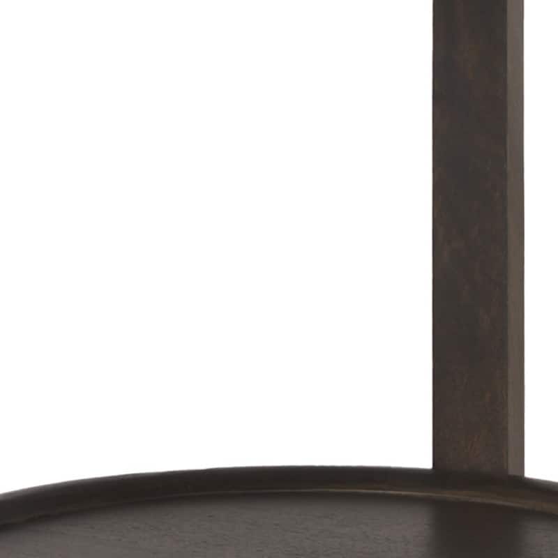 HomeRoots 24" Dark Brown Solid Wood Tray Table - 23.50 in. x 26.00 in. x 23.50 in.