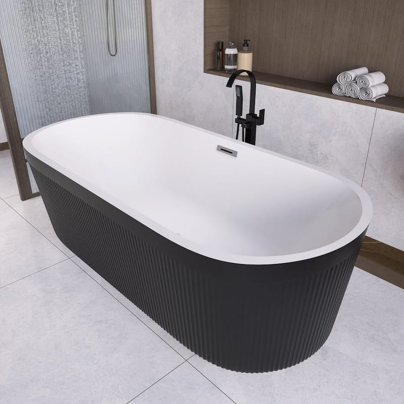 Acrylic Freestanding Flatbottom Soaking Bathtub