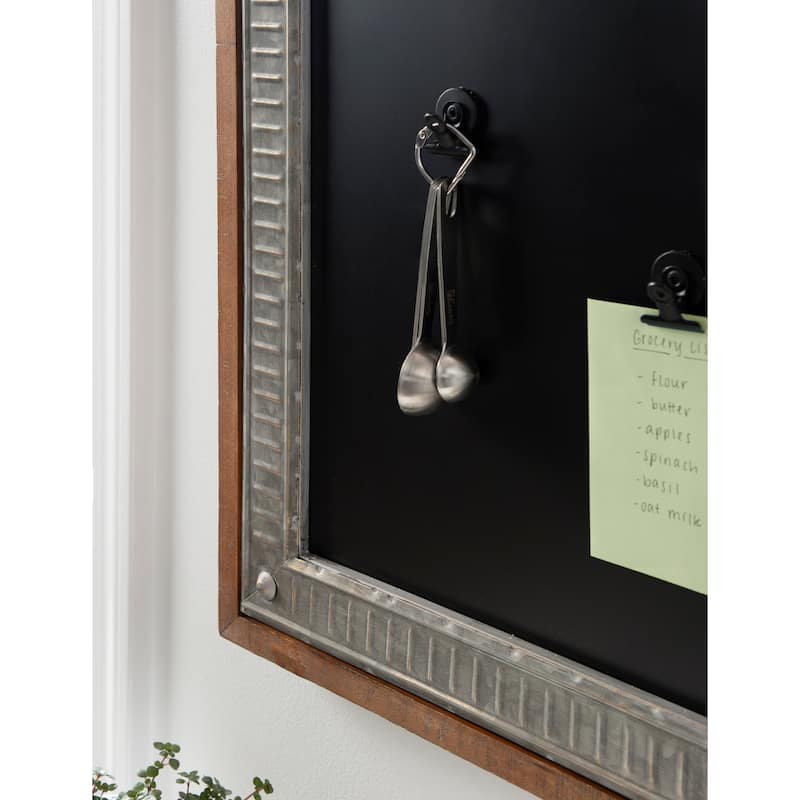 Kate and Laurel Deely Wood and Metal Framed Chalkboard - 24x30