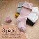 preview thumbnail 3 of 4, CozyWay Toddler Knee High Socks, Solid Black White gray, 3 pair