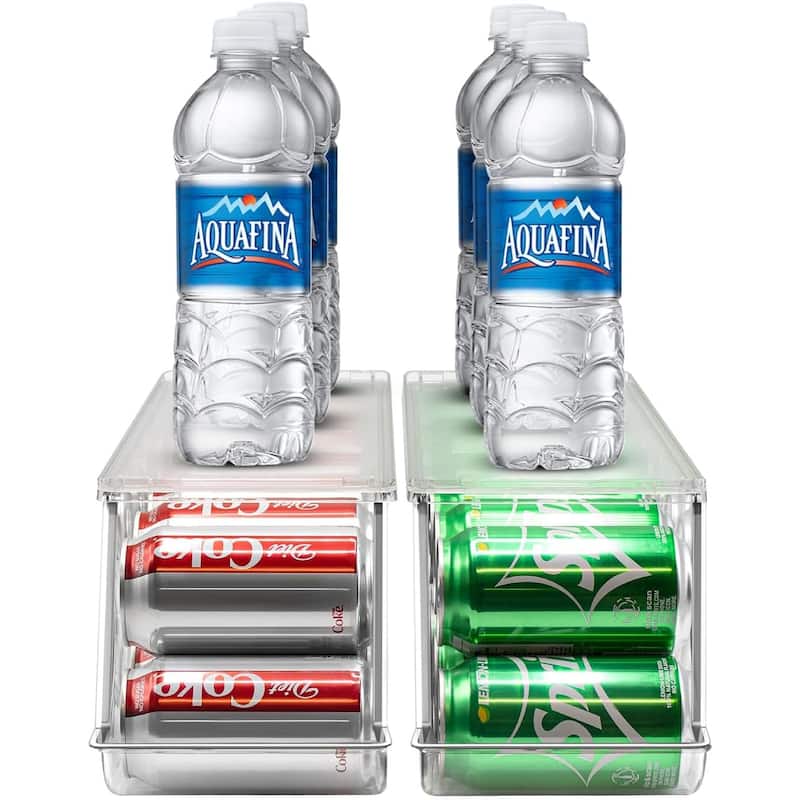 12 Can Soda Can Organizer Drink Dispenser (2 Pack) - 17.32" L x 5.6" W x 5.9" H