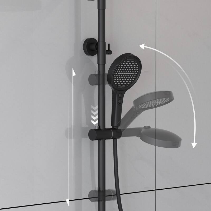 Modland 3-Function Wall Mount Shower System with Tub Spout 10.8" Rainfall Shower & Handheld Shower