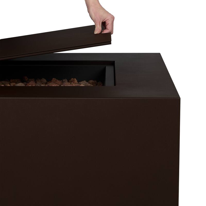 Aegean 50" Rectangle Gas Fire Table in Weathered Slate by Real Flame