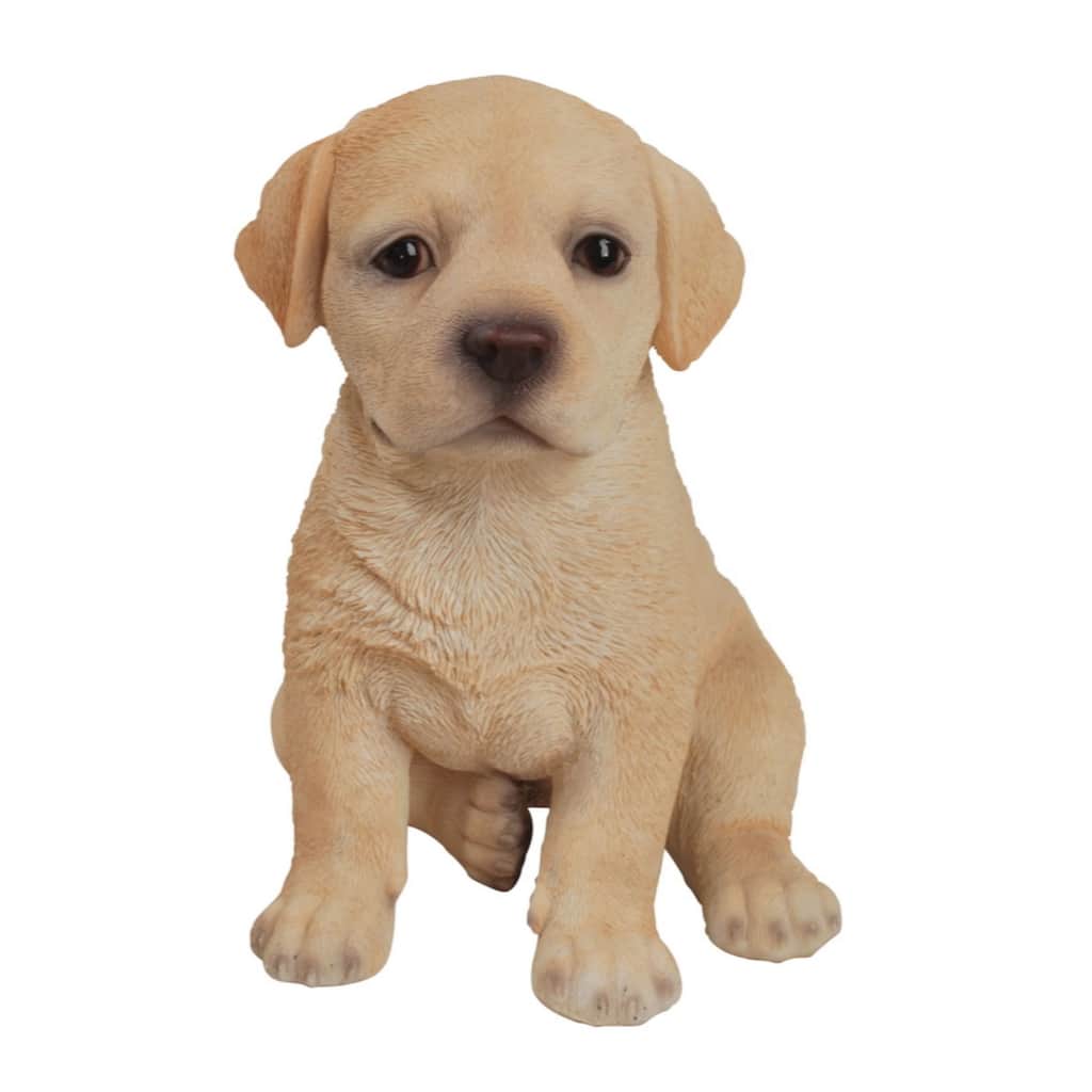 Sitting Labrador Puppy Outdoor Garden Statue - 6.5" - Beige