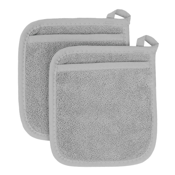 Premium Terry Pot Holders & Hot Pads with Pocket (2 With Pocket Cactus Green