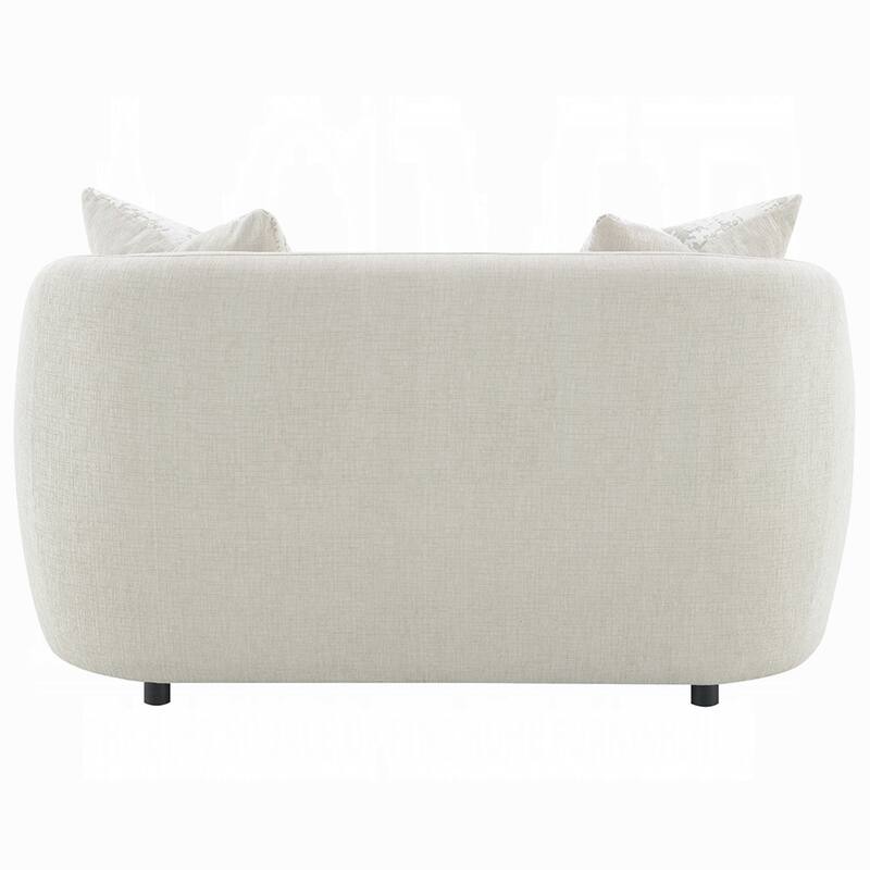 Tiena Loveseat, 2 Accent Throw Pillows, Modern Beige Linen, 67 Inch