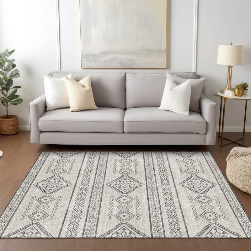 Machine Washable Indoor/ Outdoor Chantille Moroccan Boho Rug