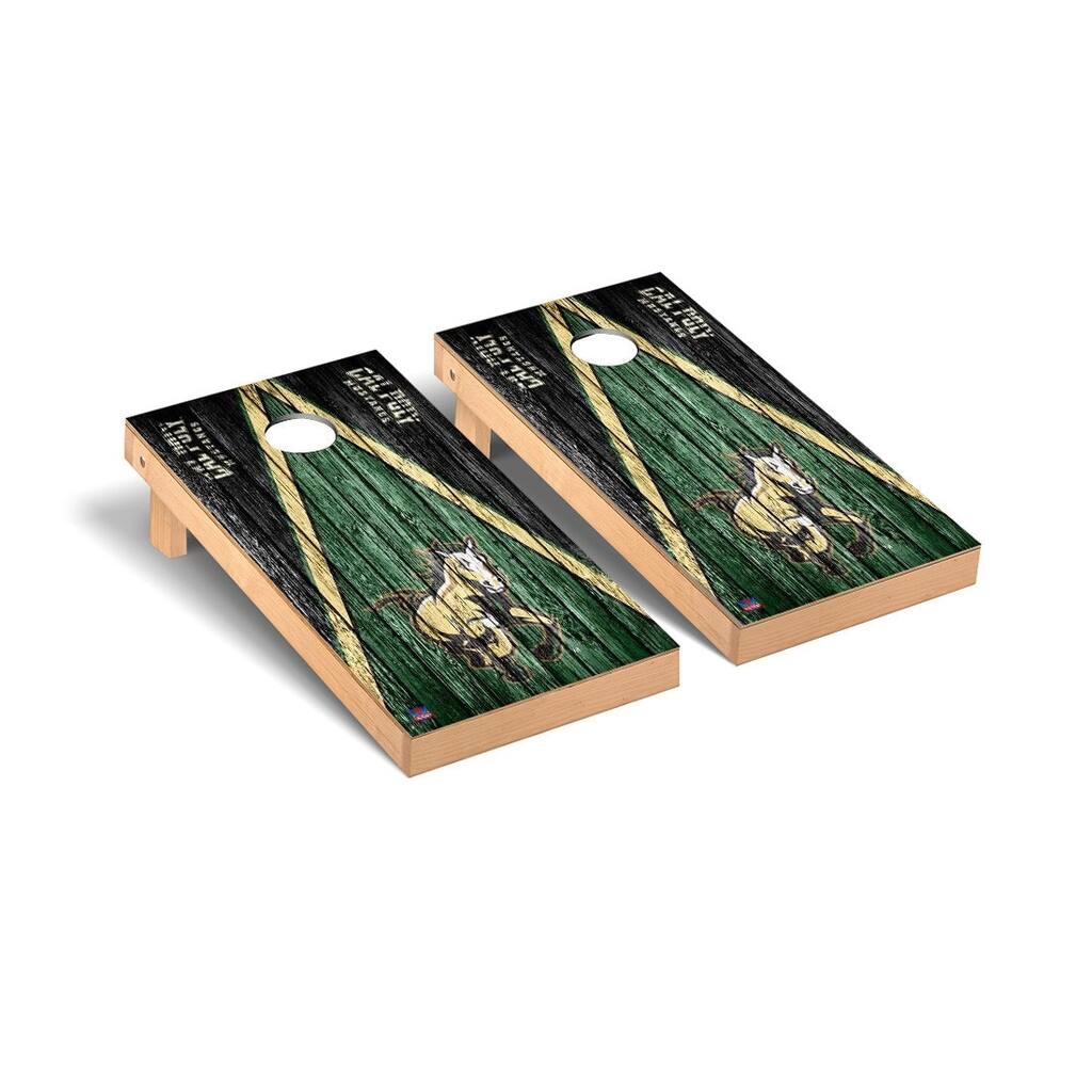 Cal Poly Mustangs Triangle Cornhole Board Set