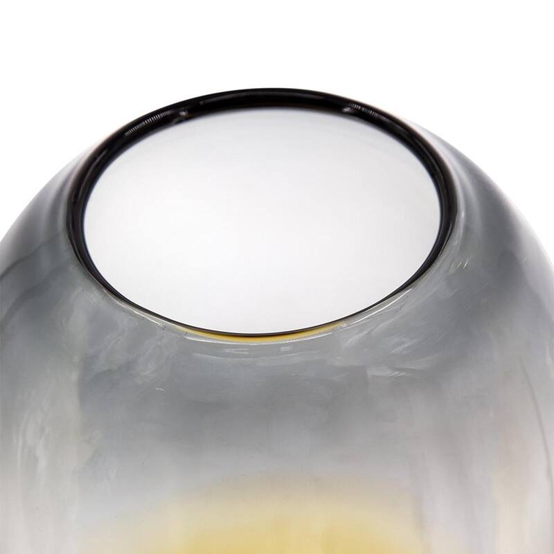 19" Clear And Brown Ombre Glass Table Vase - 8.30