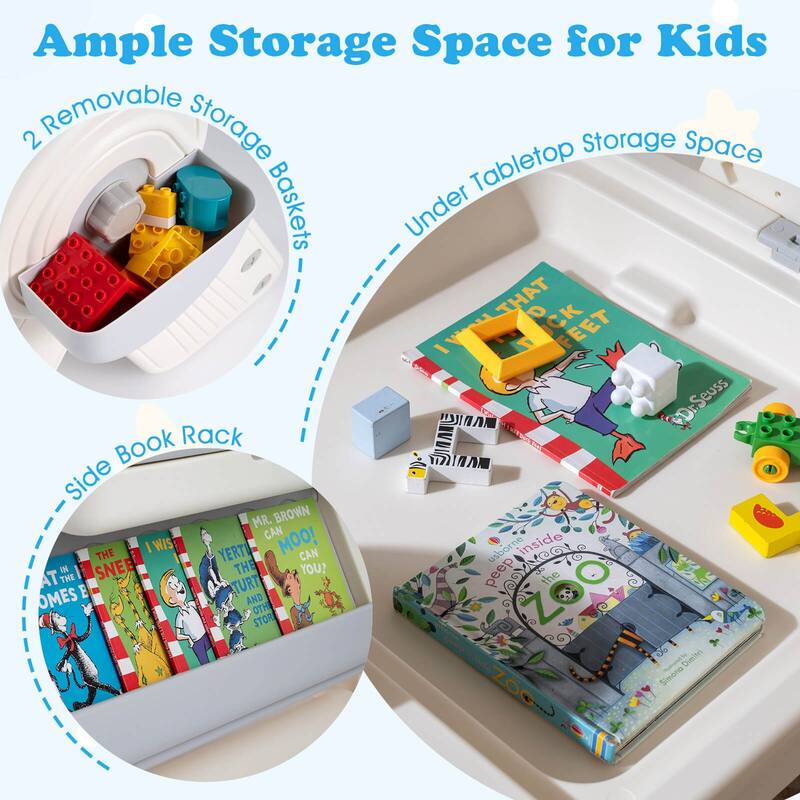 Costway 6-in-1 Multi-activity Children Table & Chair Set with Pen - See Details
