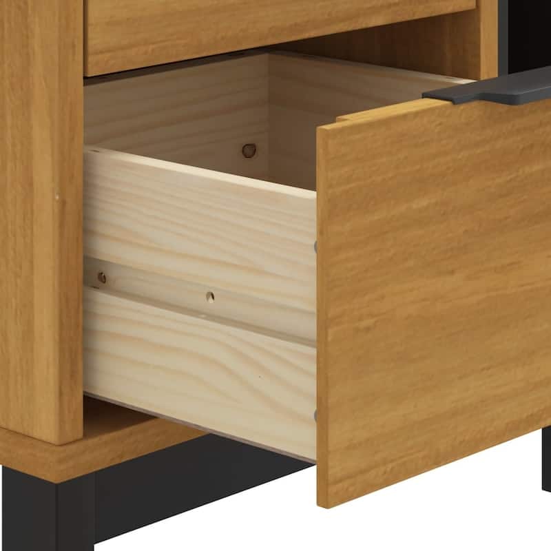 vidaXL Bedside Cabinet FLAM 19.3"x13.8"x19.7" Solid Wood Pine