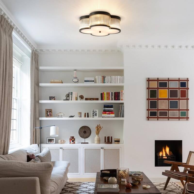 15.7" 4 - Light Modern Flush Mount Ceiling Light for Bedroom - 4 Light