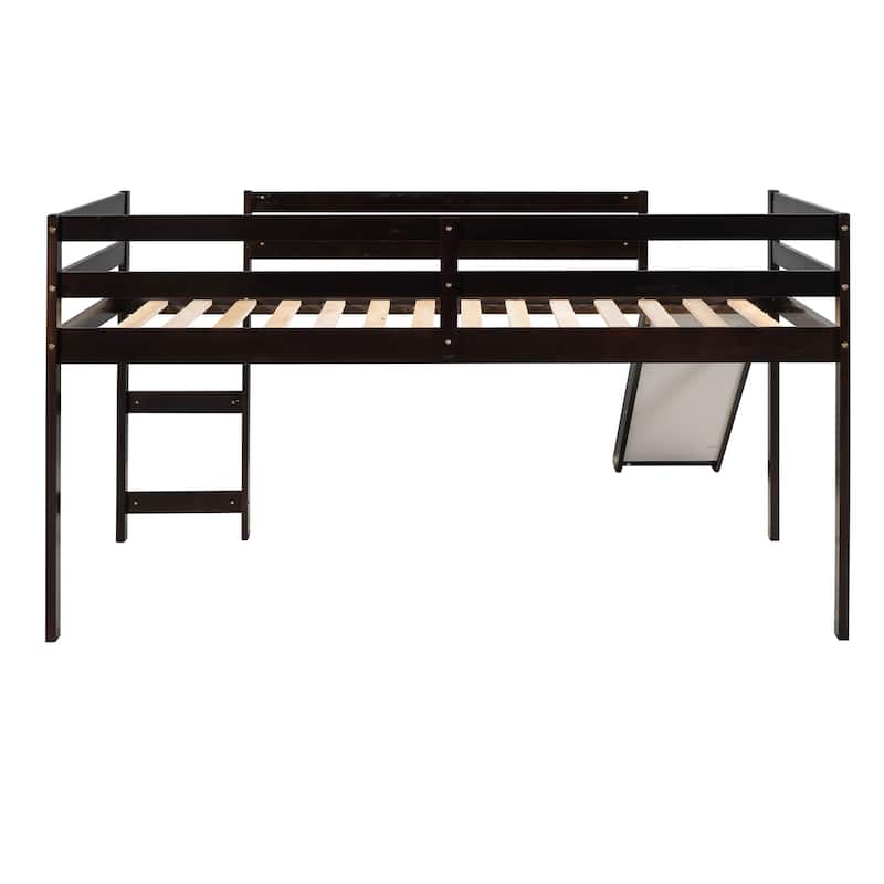 Twin Size Loft Bed with Ladder, Solid Pine Wood Construction