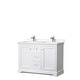 preview thumbnail 40 of 58, Avery 48 Inch Double Vanity, Cultured Marble Top White, Chrome Trim, White Cultured Marble Top