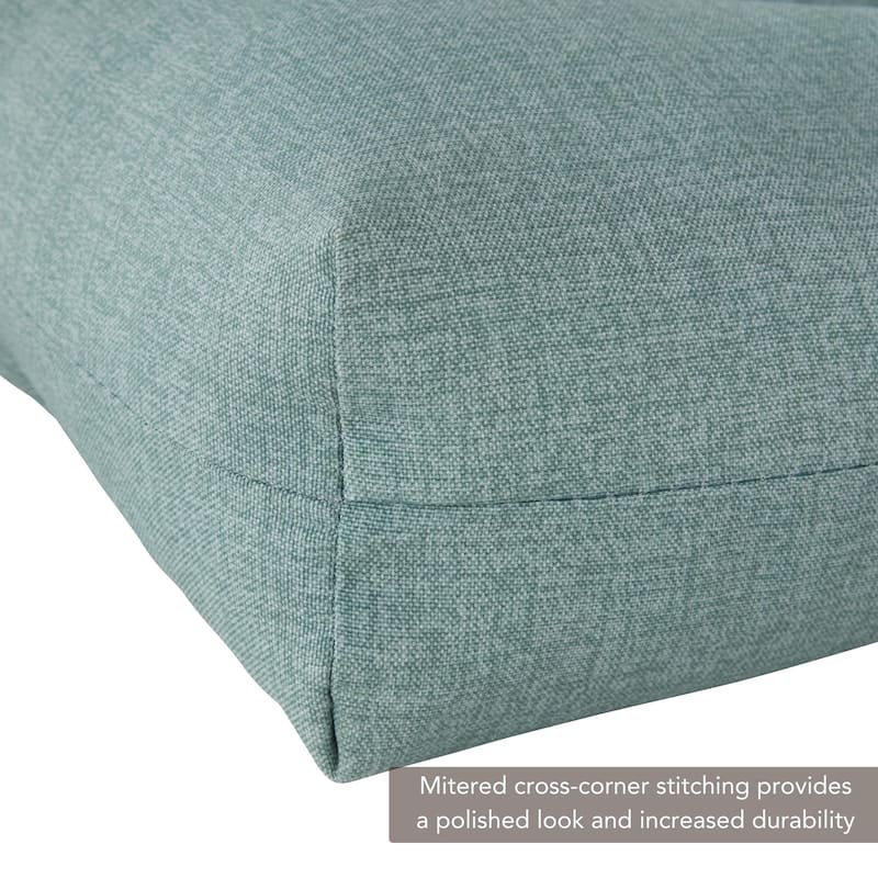Solid Heathered 44-in x 22-in Outdoor High-Back Chair Cushion (Set of 2) (Cushions Only)