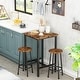 preview thumbnail 4 of 6, 3 Piece Dining Table Set, Modern Square Bar Table and 2 Round Stools, Kitchen Counter Height Table Set