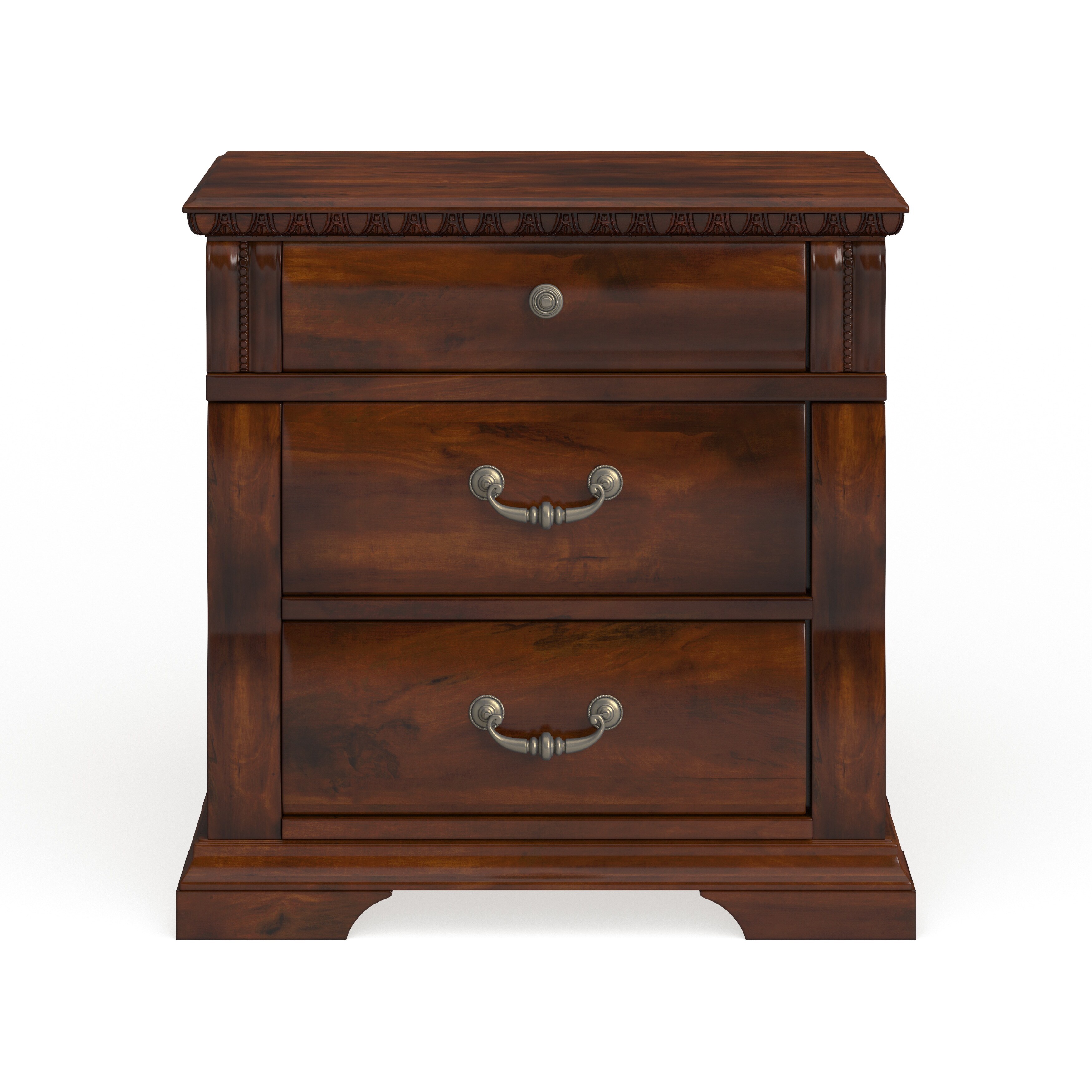 Furniture Of America Tay Transitional Cherry Solid Wood Nightstand