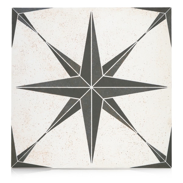 Industry Tile 9x9 Star Black Porcelain Tile Wall and Floor Bed Bath