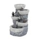 preview thumbnail 4 of 7, Grey Resin Tiered Pots Outdoor Fountain by Havenside Home