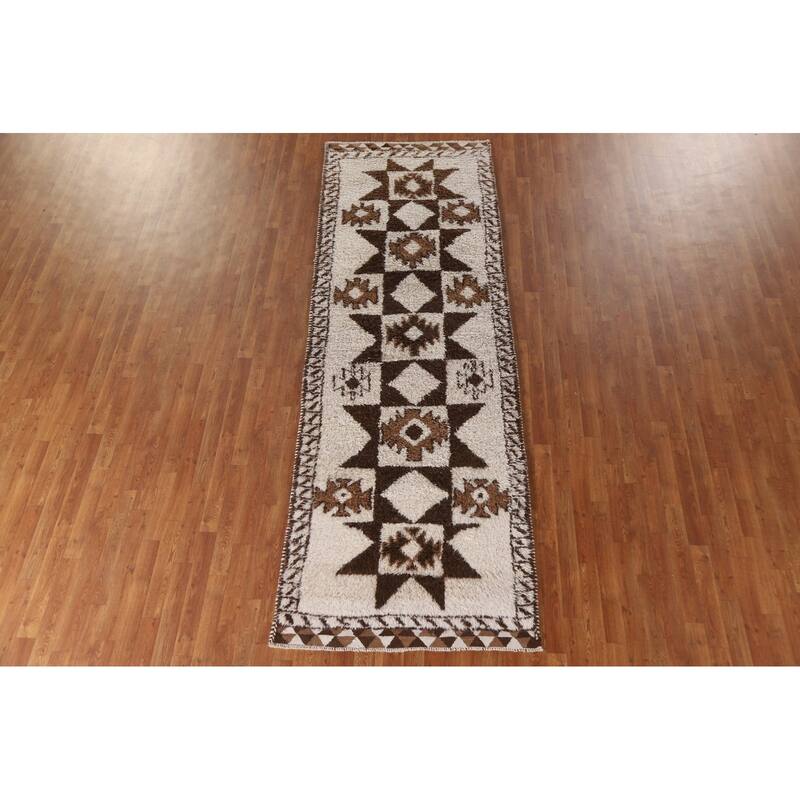 Plush Turkish Anatolian Oriental Runner Rug Hand-knotted Wool Carpet - 3'7"x 10'11"