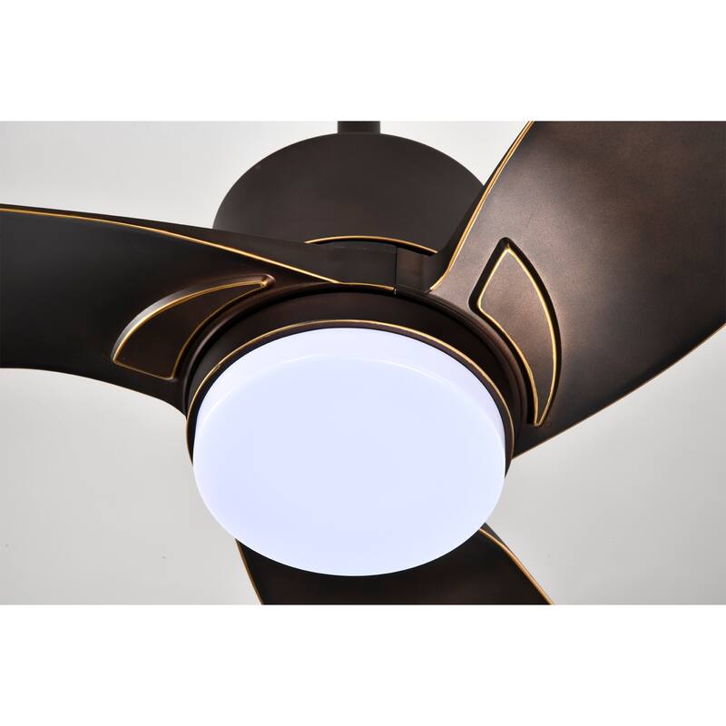 Heshor 3-Blade LED Lighted Ceiling Fan with Remote