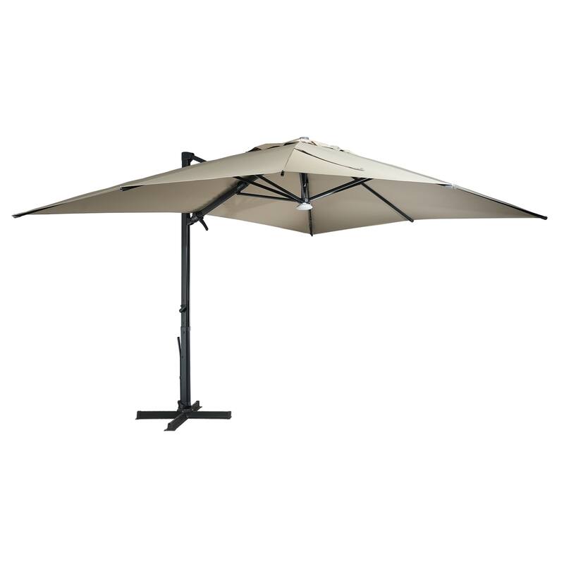 10 x 13ft Patio Cantilever Market Umbrella with Bluetooth Lights
