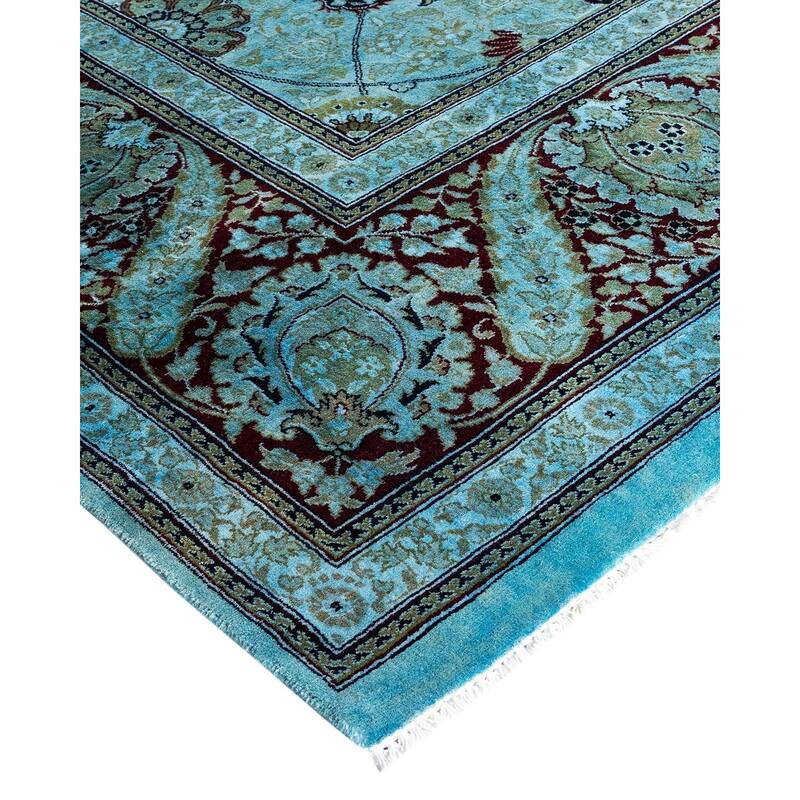 Overdyed, One-of-a-Kind Hand-Knotted Area Rug - Blue - 8' 1" x 15' 4"