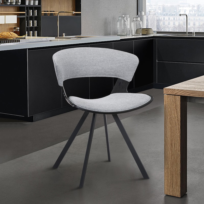 Ulric Wood and Metal Modern Dining Room Accent Chair