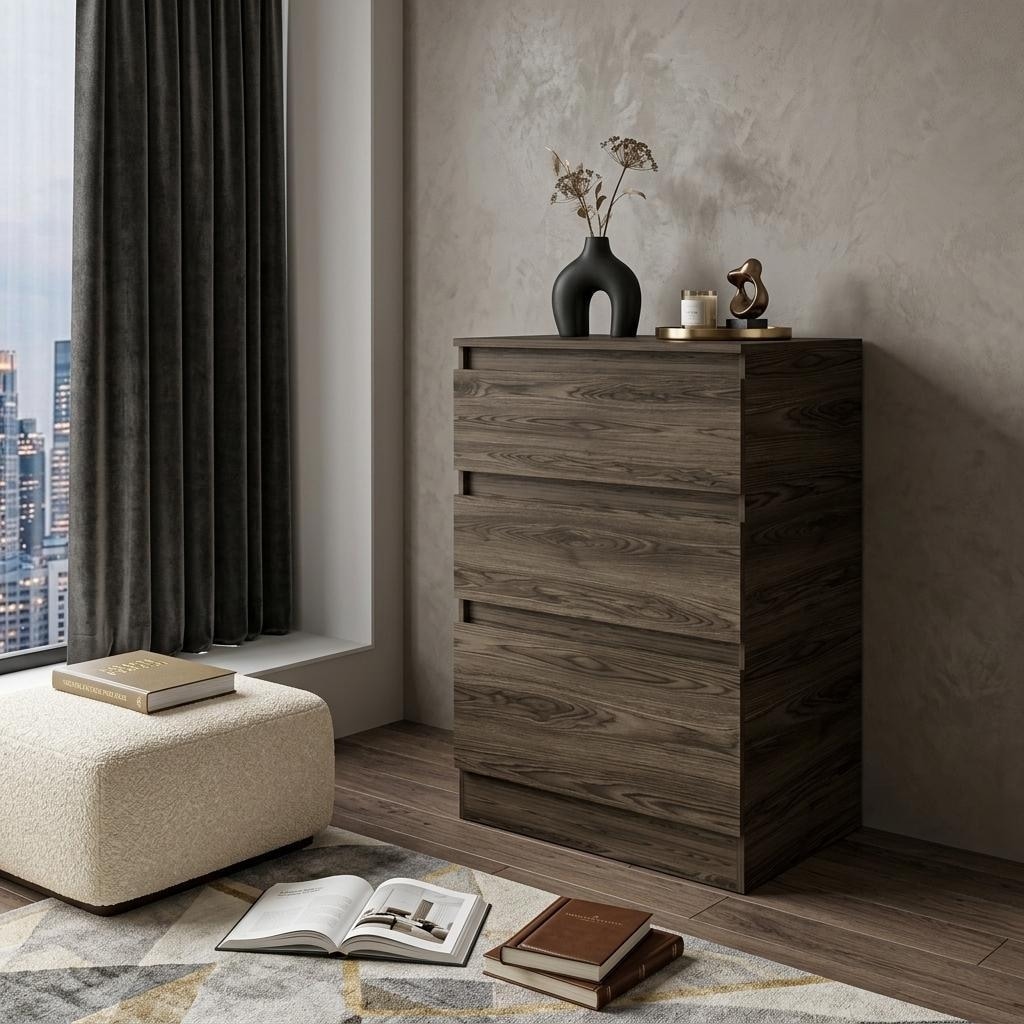 HomeRoots 23" Brown Wood Two Drawer Dresser