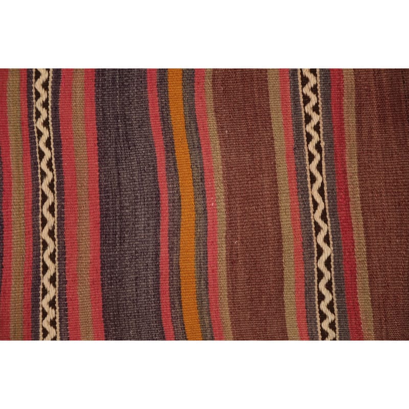 Hand Woven Oriental 100% Wool Carpet Southwestern Geometric Multi-Colored Kilim Area Rug - 6' 3'' X 4' 9''