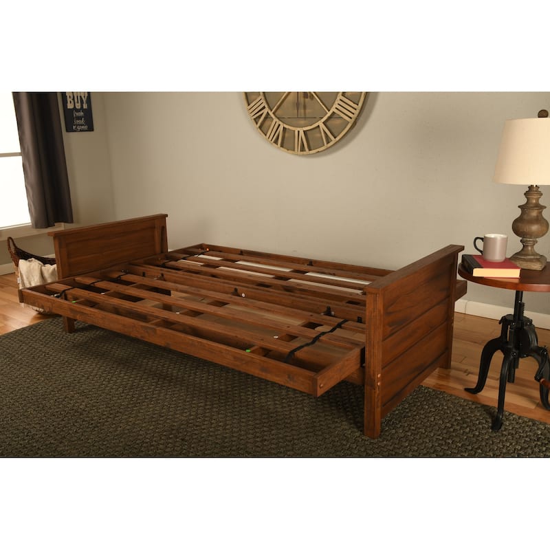 Somette Lexington Full-size Futon Set in Weathered Brown Finish with Mattress