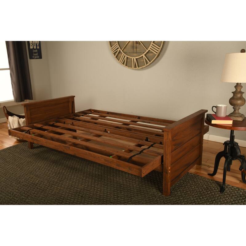 Somette Lexington Fullsize Futon Set in Weathered Brown Finish with Mattress On Sale Bed