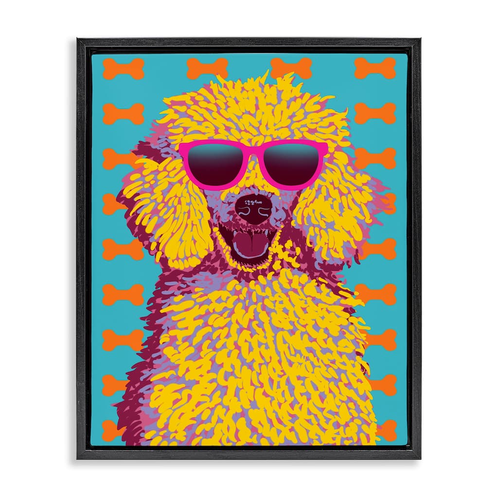 Stupell Retro Pop Poodle Framed Floater Canvas Wall Art Design By Marcus Prime