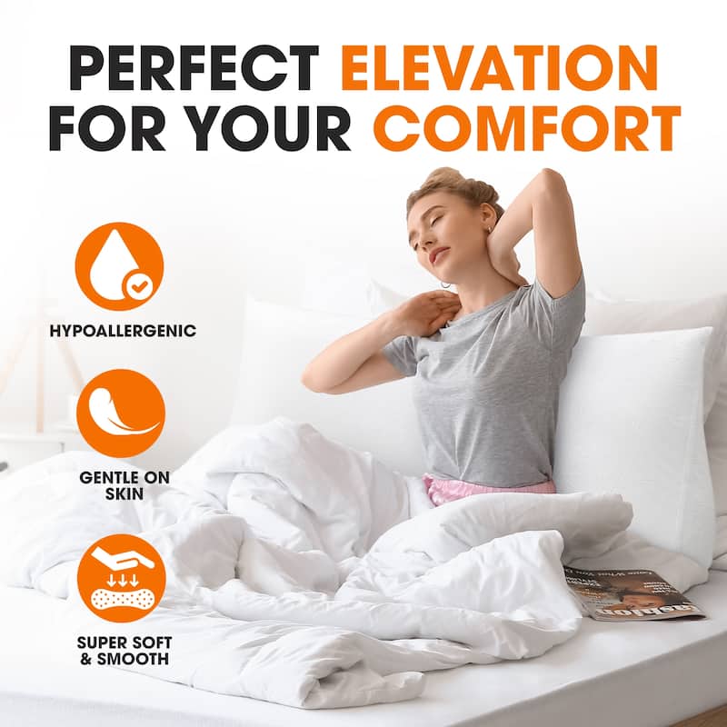 Cheer Collection Ultra Supportive Oversized Reading Wedge Pillow - White