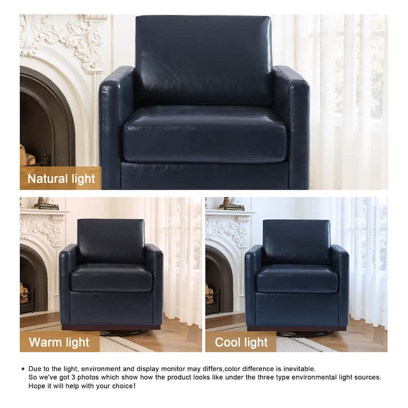 uixe Modern Upholstered Swivel Accent Chair with Pocket Spring Seat