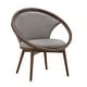 preview thumbnail 1 of 7, Emilien 32" Wide Fabric Upholstered Accent Barrel Chair by iNSPIRE Q Modern Walnut Finish