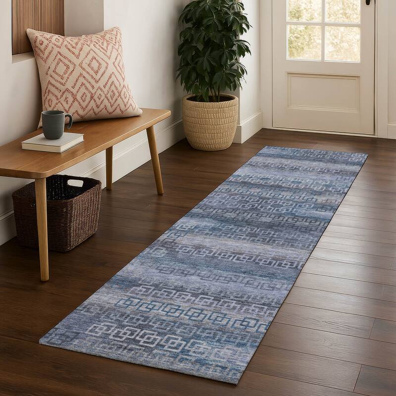 Premium Washable Super Soft Modern Stripe Mayfield Rug - Taupe - 2'3" x 7'6"