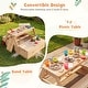 preview thumbnail 7 of 8, Gymax 3-in-1 Wooden Sandbox w/Foldable Umbrella Convertible Picnic