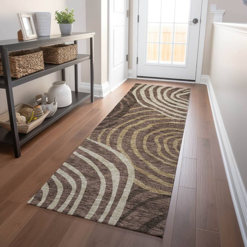Premium Washable Super Soft Modern Mesmerize Mayfield Rug - Fudge - 2' 3" x 7' 6" - Runner