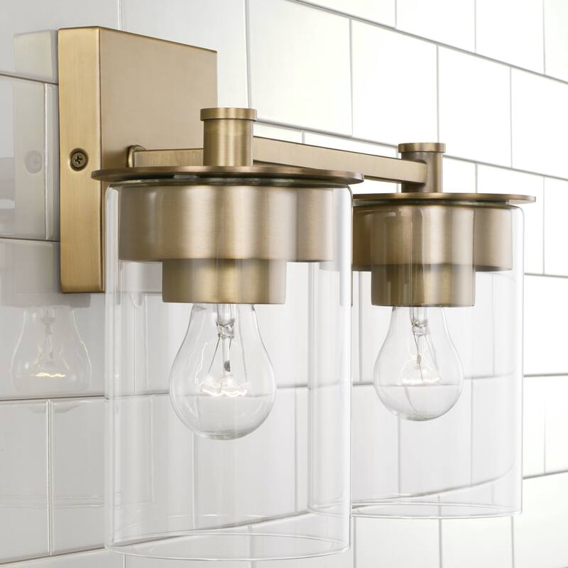 Mason 2-light Bath/ Vanity Fixture w/ Clear Glass