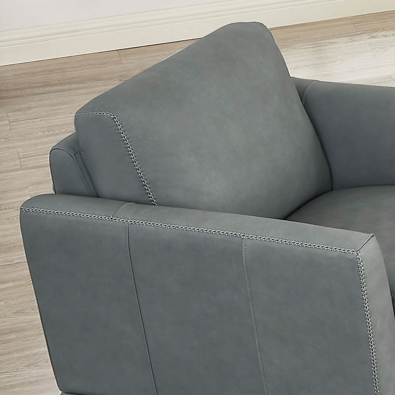 Hydeline Mary Top Grain Leather Chair with Memory Foam and Springs