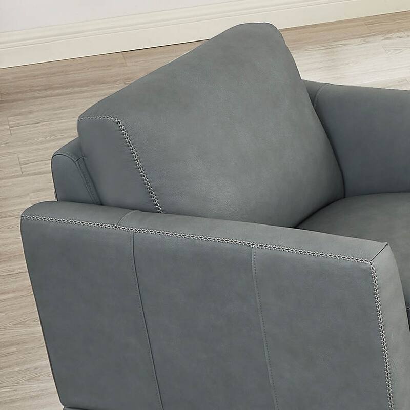 Hydeline Mary Top Grain Leather Sofa Loveseat and Chair Set with Memory Foam and Springs